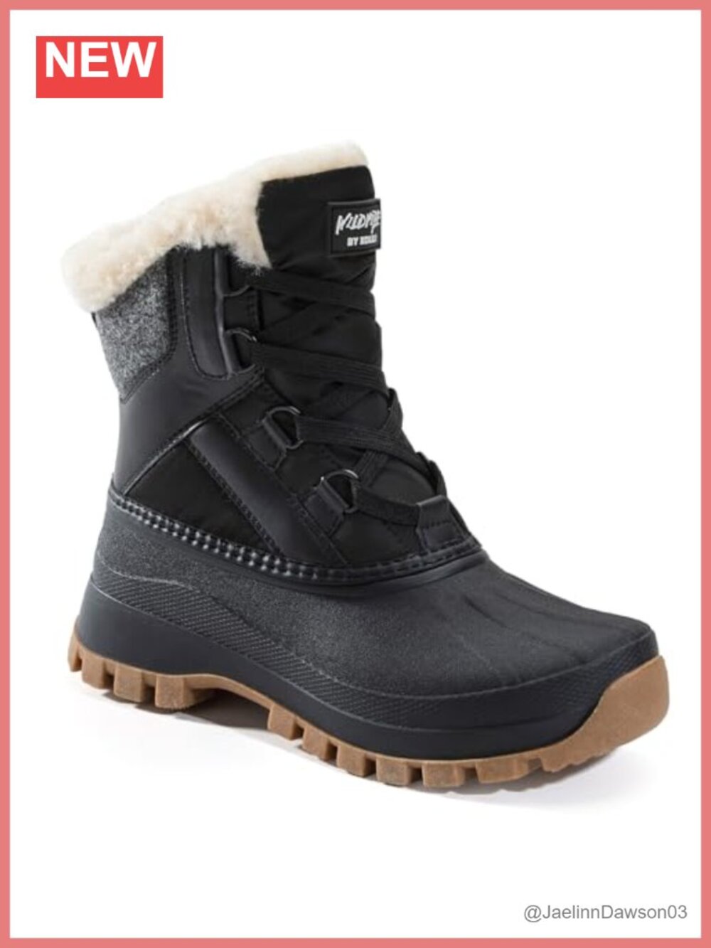 KOLILI Womens Waterproof Winter Snow Boots Warm Duck Boots Adjustable Lace-Up
